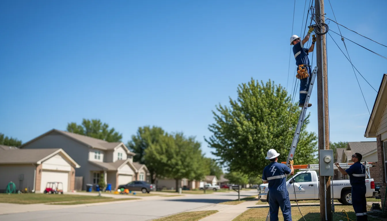 Residential electrician providing installation services in Mumford, TX